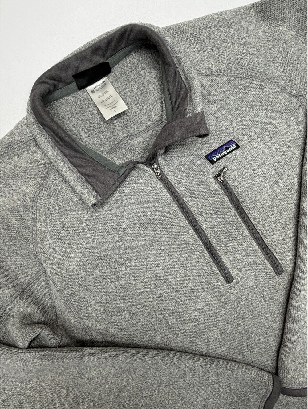 Patagonia Jacket Mens Large Gray Better Sweater 1/4 Zip Outdoor STY25521